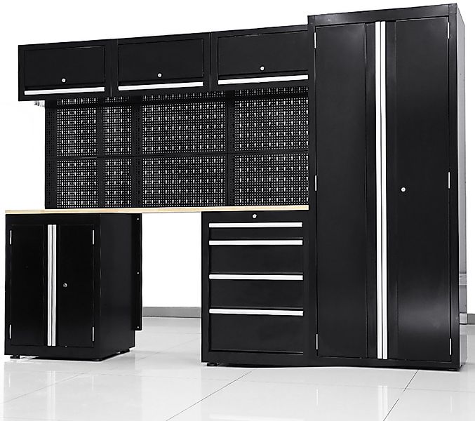 ONDIS24 Werkstatt-Set XL Komplett Set 260 / 264 cm Männerküche Werkstattric günstig online kaufen