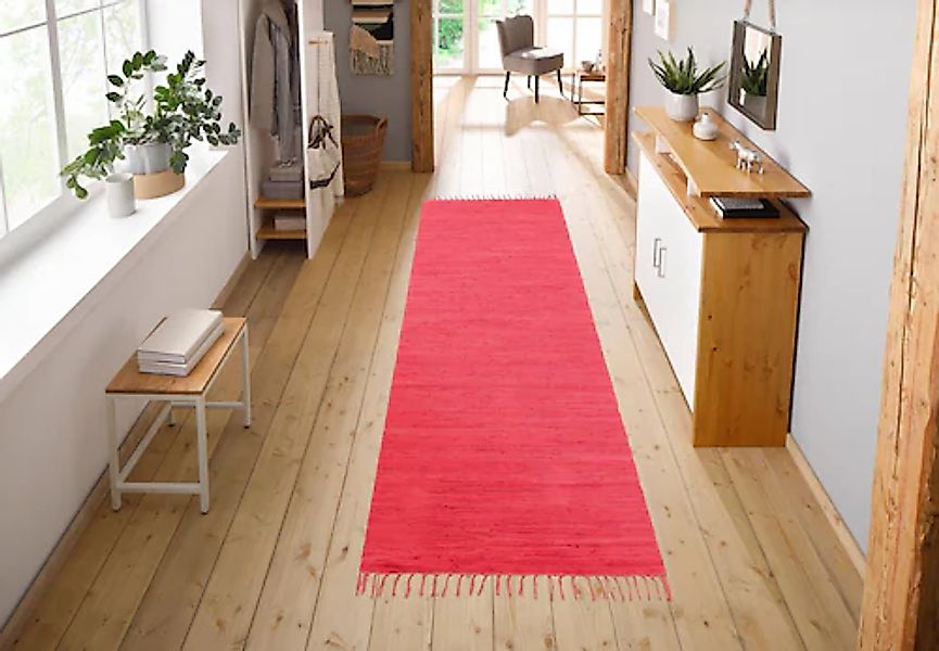my home Teppich »Paul«, rechteckig, 5 mm Höhe, Wendeteppich, Uni, handgeweb günstig online kaufen