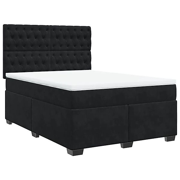 vidaXL Boxspringbett mit Matratze Schwarz 140x190 cm Samt 3293214 günstig online kaufen