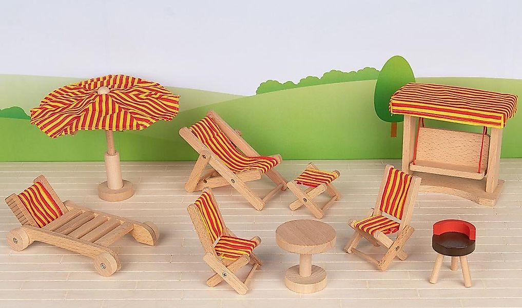 goki Puppenhausmöbel Garten (9tlg), Hergestellt aus günstig online kaufen