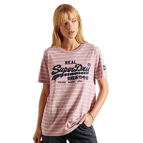 Superdry Vinage Logo Source Stripe T-shirt XS Softer Pink Marl günstig online kaufen