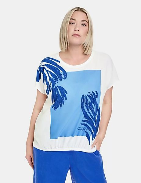 Samoon Kurzarmshirt Blusenshirt mit Material-Mix günstig online kaufen