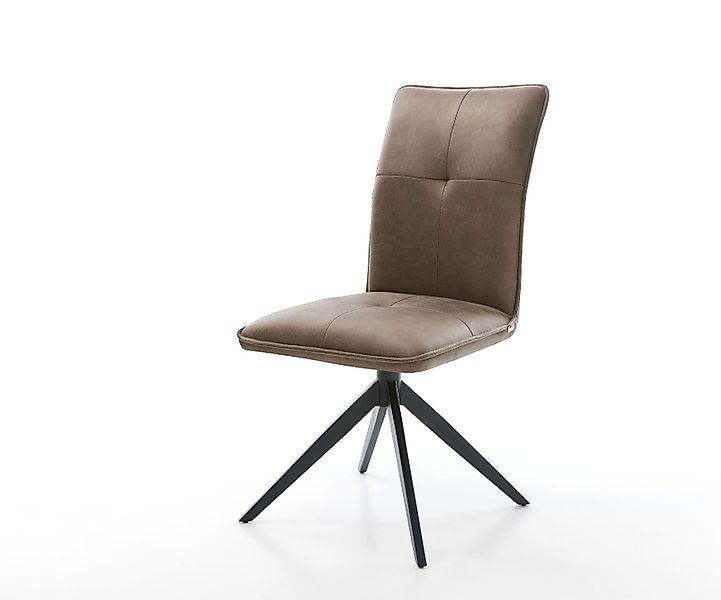 Drehstuhl Maddy-Flex Mikrofaser Taupe Vintage Kreuzgestell breit Schwarz 36 günstig online kaufen