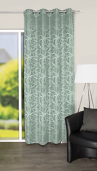 HOME WOHNIDEEN Gardine »LENNY«, (1 St.), DEKOSTOFF, JACQUARDMUSTERUNG, ÖSEN günstig online kaufen