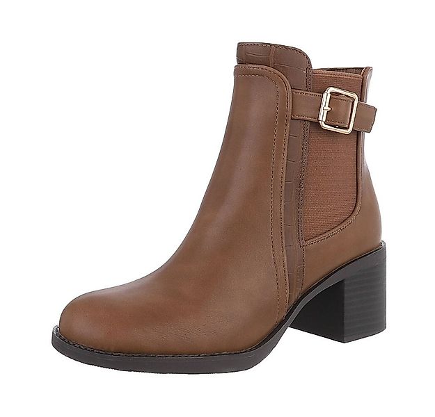 Ital-Design Damen Chelsea Elegant Chelseaboots (87118292) Blockabsatz Chels günstig online kaufen