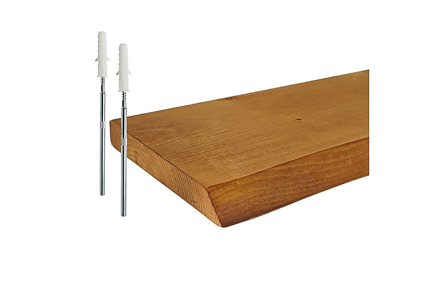 relaxdays Wandregal Massivholz Baumkante, braun günstig online kaufen