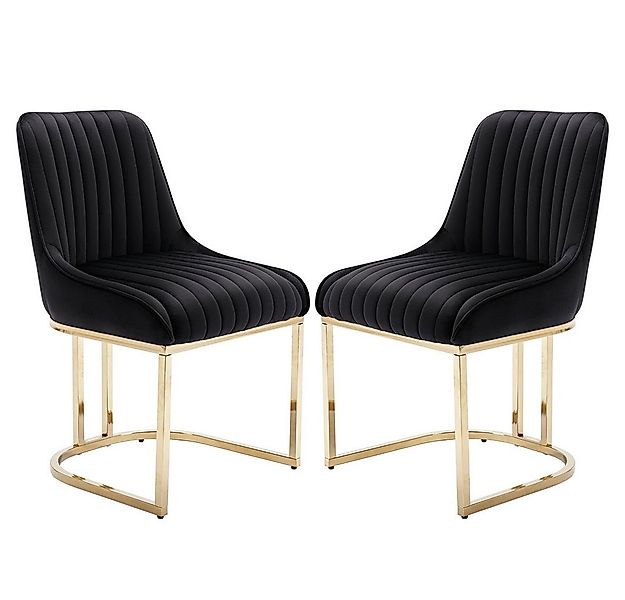 WAHSON OFFICE CHAIRS Esszimmerstuhl 2er Set Küchenstuhl mit goldene Stuhlbe günstig online kaufen