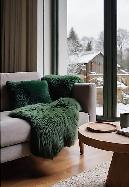 Hollert Fellteppich, Tierform, Lammfell Merino Moosgrün günstig online kaufen