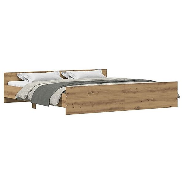 vidaXL Bett Bettgestell Artisan Eiche 200x200 cm Holzwerkstoff (1-tlg) günstig online kaufen