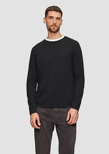 s.Oliver Strickpullover Feinstrickpullover mit Raglanärmeln Logo günstig online kaufen