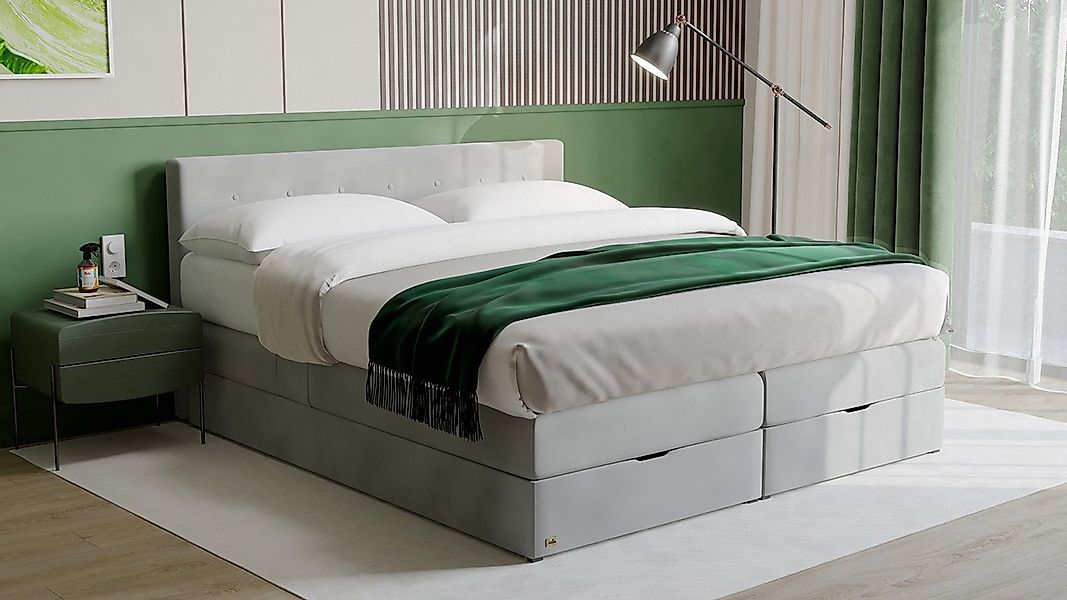 PAARA Boxspringbett 40GK mit Bettkasten Kopfteil günstig online kaufen
