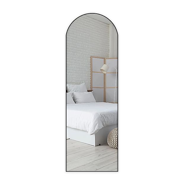 Floordirekt Ganzkörperspiegel Madison Gewölbt Aluminiumrahmen Schwarz 147 x günstig online kaufen