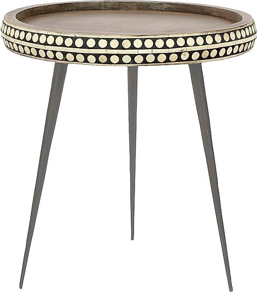 byLIVING Beistelltisch Jana, aus Massivholz, mit modernem Muster, Durchmess günstig online kaufen