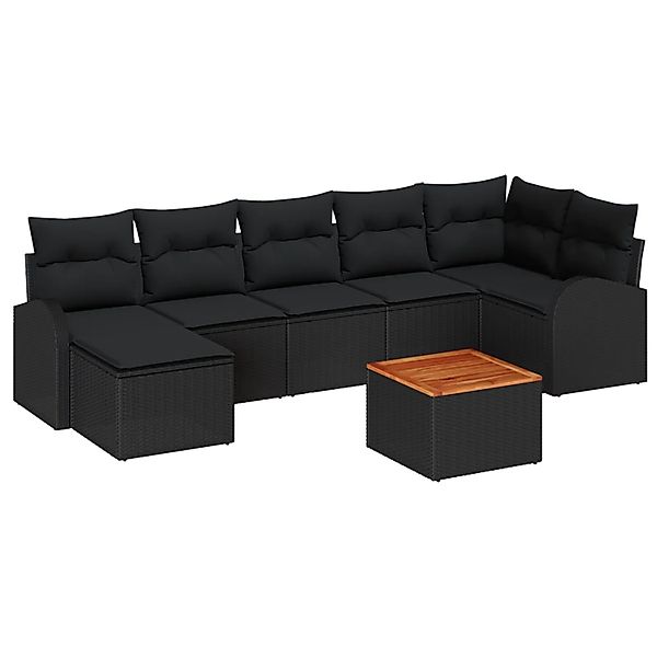 vidaXL Garten-Sofa-Set 8-Tlg Schwarz 3356280 günstig online kaufen