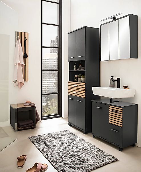 welltime Waschbeckenunterschrank "Katta, Breite 65 cm" Oberboden mit Siphon günstig online kaufen