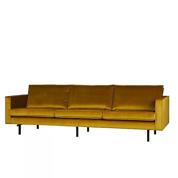 Retro Sofa in Gelb Samtbezug günstig online kaufen