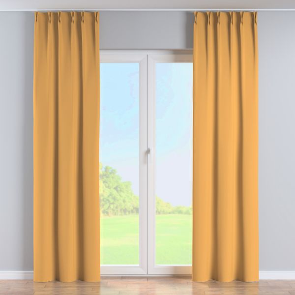 Vorhang mit flämischen 2-er Falten, honiggelb, Dimout 300 cm (269-52) günstig online kaufen