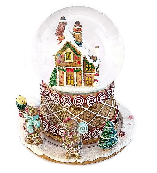 ELLUG Spieluhr Schneekugel mit Lebkuchenhaus 100mm, (1-tlg), mit Schneefloc günstig online kaufen