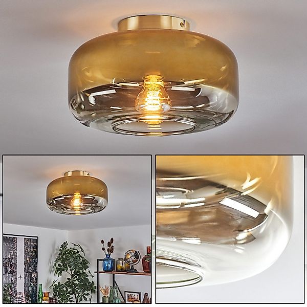 hofstein Deckenleuchte Deckenlampe aus Metall/Glas in günstig online kaufen