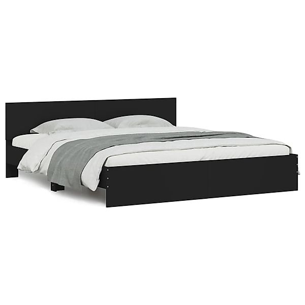 vidaXL Bettgestell mit Kopfteil Schwarz 160x200 cm1937784 günstig online kaufen