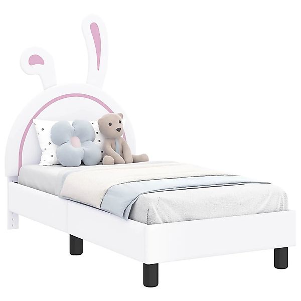 vidaXL Kinderbettgestell mit Kopfteil Weiß 70 x 140 cm PU 42011189 günstig online kaufen