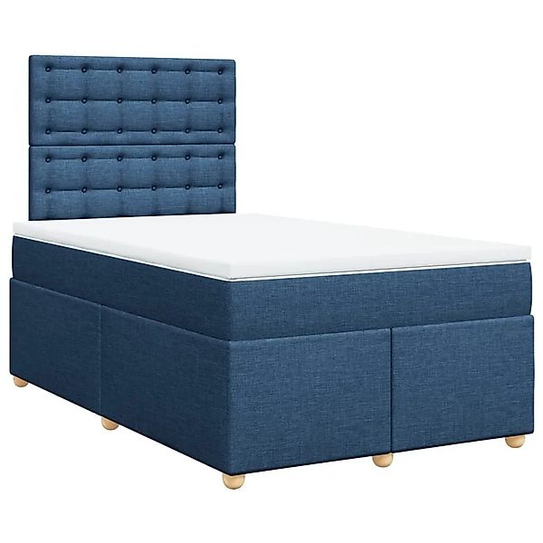 vidaXL Boxspringbett mit Matratze Blau 120x200 cm Stoff 3291267 günstig online kaufen