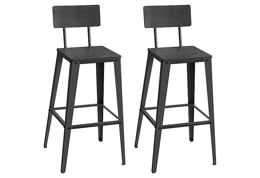 VASAGLE Barhocker Barstühle (2 St), Küchenstühle, mit Rückenlehne, Stahlges günstig online kaufen