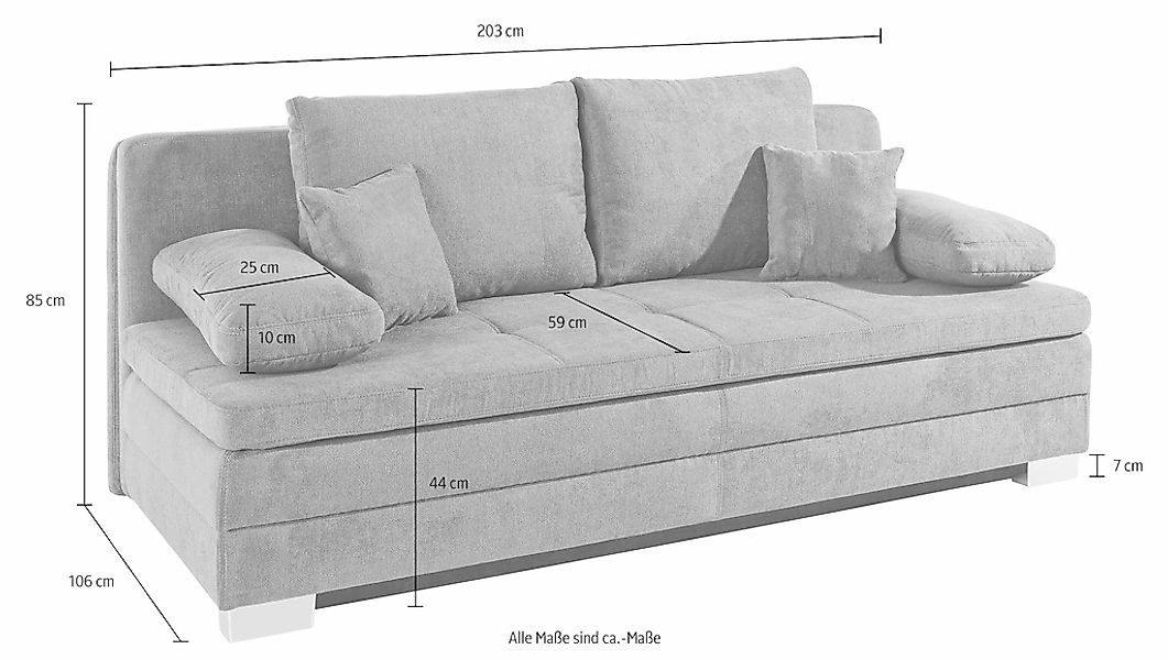Jockenhöfer Gruppe Schlafsofa "Lindau, B: 203 cm, Liegefl. 160x203 cm" mit günstig online kaufen