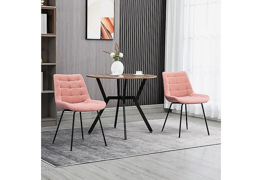 HOMCOM Esszimmerstuhl Polsterstuhl mit Rückenlehne, Sitzbezug aus Samt (Küc günstig online kaufen