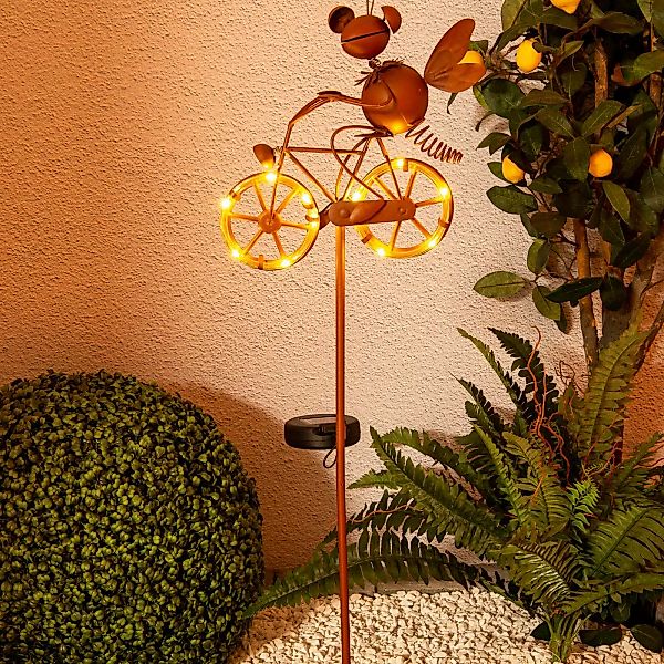 näve LED Solarleuchte "Borella", 1 flammig, LED Solar Erdspieß,braun,warmwe günstig online kaufen