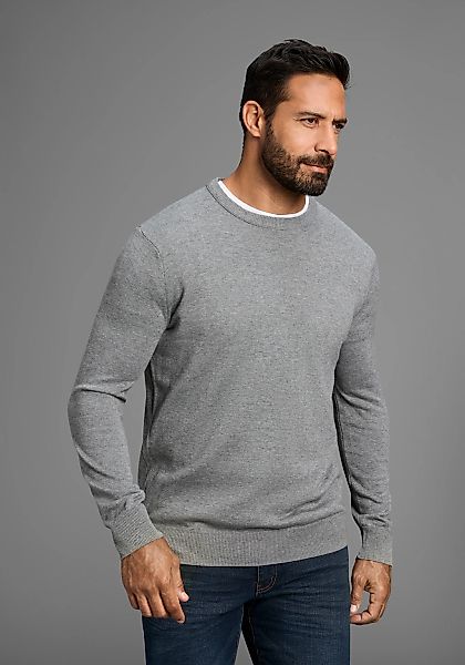 Mans World Rundhalspullover "Neue Kollektion DP Grau & Schwarz" 2-er Pack, günstig online kaufen