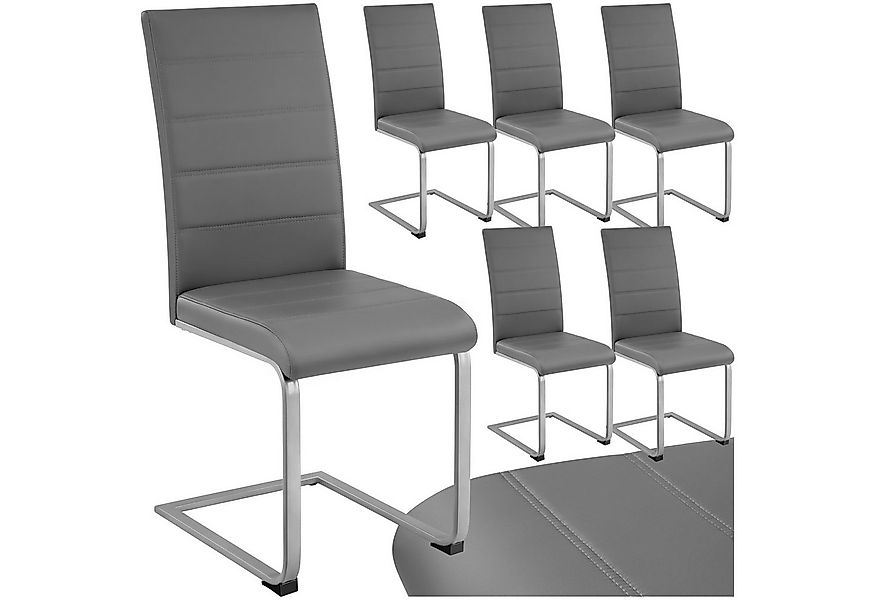 tectake Esszimmerstuhl Schwingstühle, gepolstert mit Kunstlederbezug, 41 x günstig online kaufen