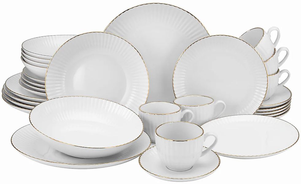 my home Kombiservice "Geschirr-Set, Service Elisetta" Goldband, Made in Eur günstig online kaufen