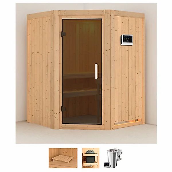 Karibu Sauna »Nanna« Set, 3,6-kW-Bio-Plug & Play Ofen mit externer Steuerun günstig online kaufen
