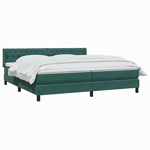 vidaXL Bett Boxspringbett mit Matratze Dunkelgrün 180x220 cm Samt günstig online kaufen