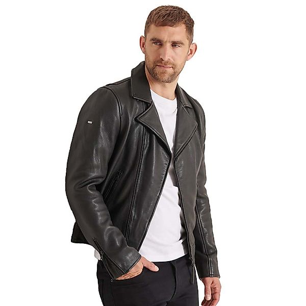 Superdry Studios Leather Biker Jacke 2XL Black günstig online kaufen