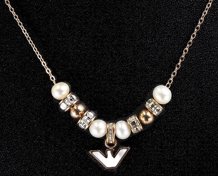 Emporio Armani Collier Damen EGS3053221 Rose Weiß Zirkonia 45 cm, Mit Zirko günstig online kaufen