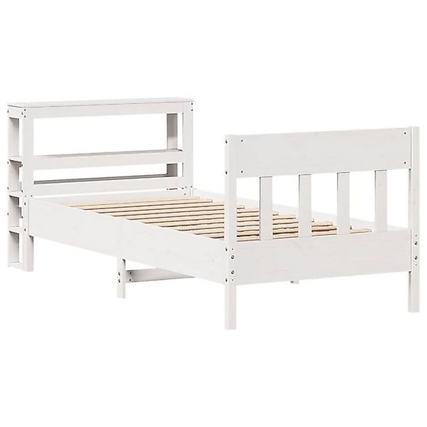 vidaXL Bett Massivholzbett ohne Matratze Weiß 100x200 cm Kiefernholz günstig online kaufen