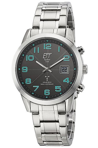 ETT Solaruhr Herrenuhr Funk-Solar Basic Stahl/Schwarz günstig online kaufen