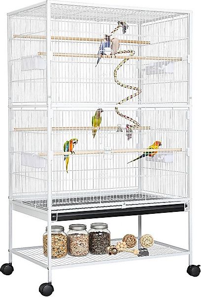 TLGREEN Vogelkäfig groß, Vogelvoliere 132cm, Metall Vogelkäfig, Vogelkäfige günstig online kaufen