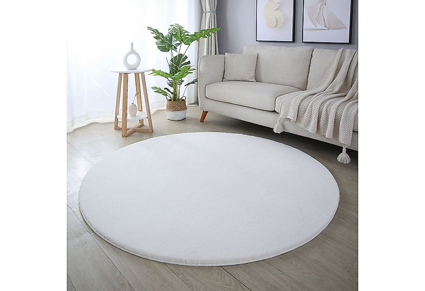 Carpettex Hochflor-Teppich Unicolor - Einfarbig, Rund, Höhe: 20 mm, Runder günstig online kaufen