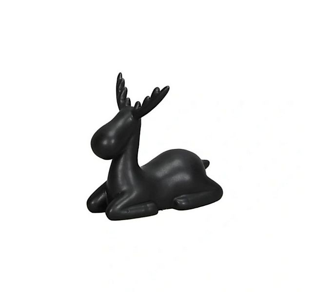 Posiwio Dekoobjekt Hirsch liegend matt/schwarz L9,5cm, Weihnachtsfigur aus günstig online kaufen