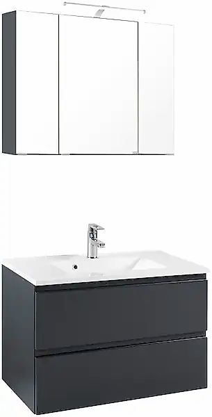 welltime Badmöbel-Set "Cardiff" 2 Stk. tlg. Breite 80 cm, griffloses Design günstig online kaufen