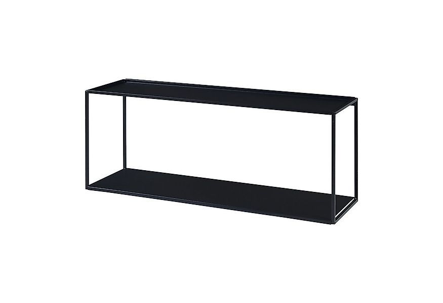 en.casa Deko-Wandregal, »Notodden« mit zwei Ablagen Schwarz Stahl 90x25x35c günstig online kaufen