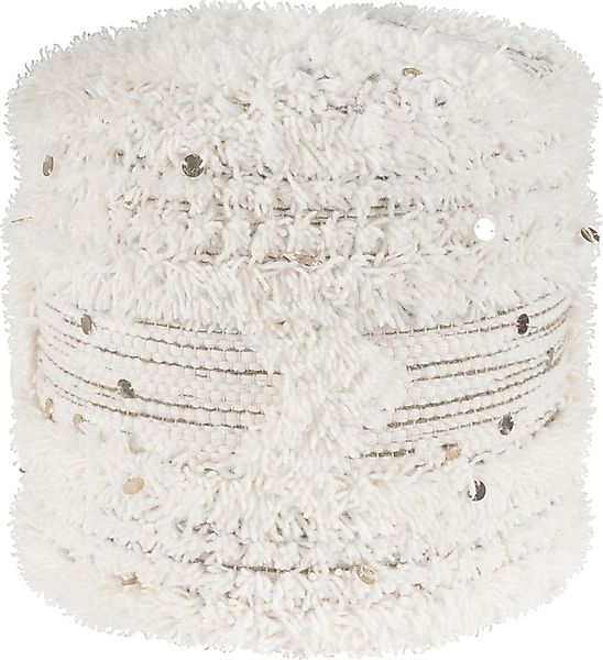 Kayoom Pouf »Bohist 425 35cm x 35cm, Strukturen mit Fransen und Quasten«, ( günstig online kaufen