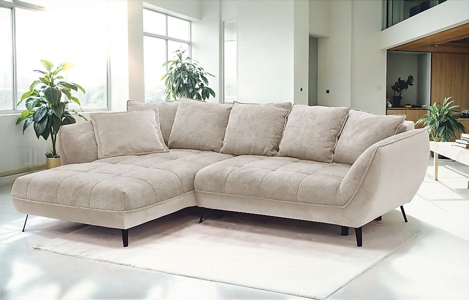 exxpo - sofa fashion Ecksofa Midway mit einfacher Easy-Lift-Bettfunktion, b günstig online kaufen