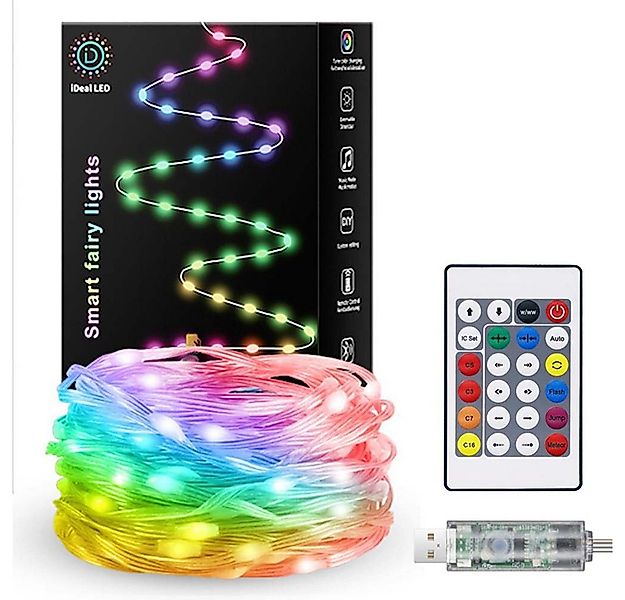 Rosnek LED-Lichterkette 10/20M, Smart, RGB, DIY Farbe, Musiksyn, für Weihna günstig online kaufen