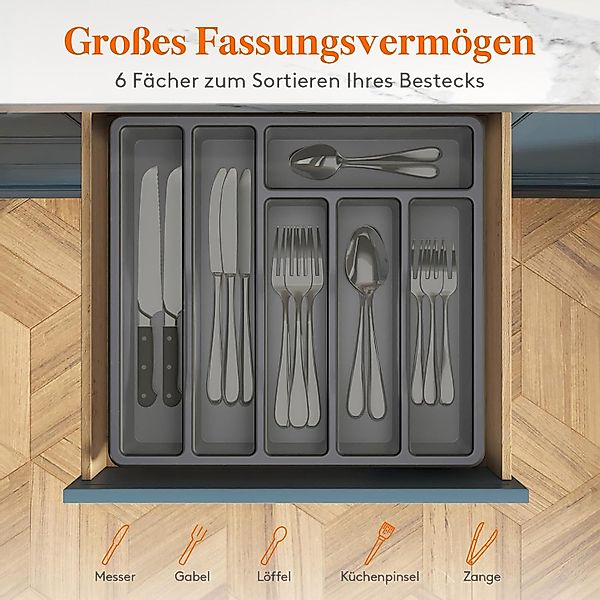Auledio Besteckkasten Küchenbesteck-Aufbewahrungsbox mit Deckel, staubgesch günstig online kaufen