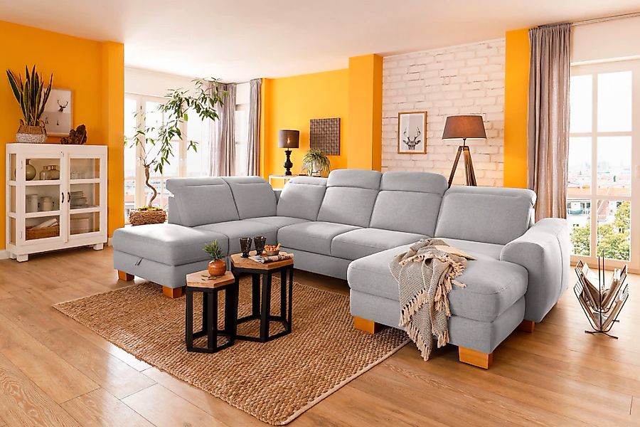 Home affaire Wohnlandschaft »Dundee U-Form« wahlweise mit Kopfteilverstellu günstig online kaufen