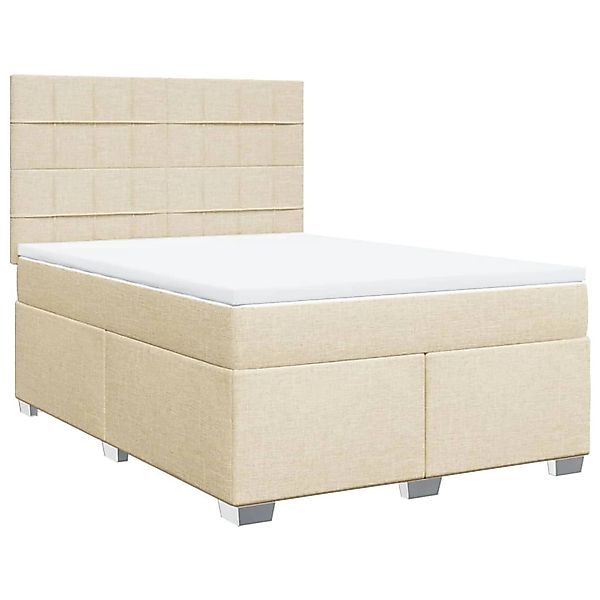 vidaXL Boxspringbett mit Matratze Creme 140x200 cm Stoff 3290516 günstig online kaufen
